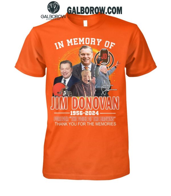 Jim Donovan 1956-2025 The Voices Of Cleveland Browns T-Shirt