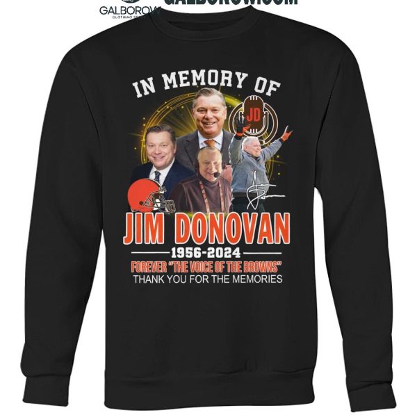 Jim Donovan 1956 2025 The Voices Of Cleveland Browns T Shirt