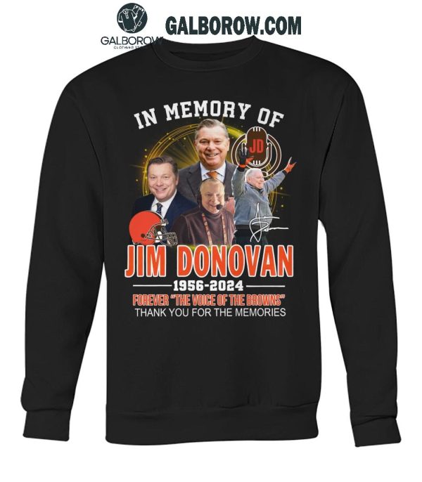 Jim Donovan 1956-2025 The Voices Of Cleveland Browns T-Shirt