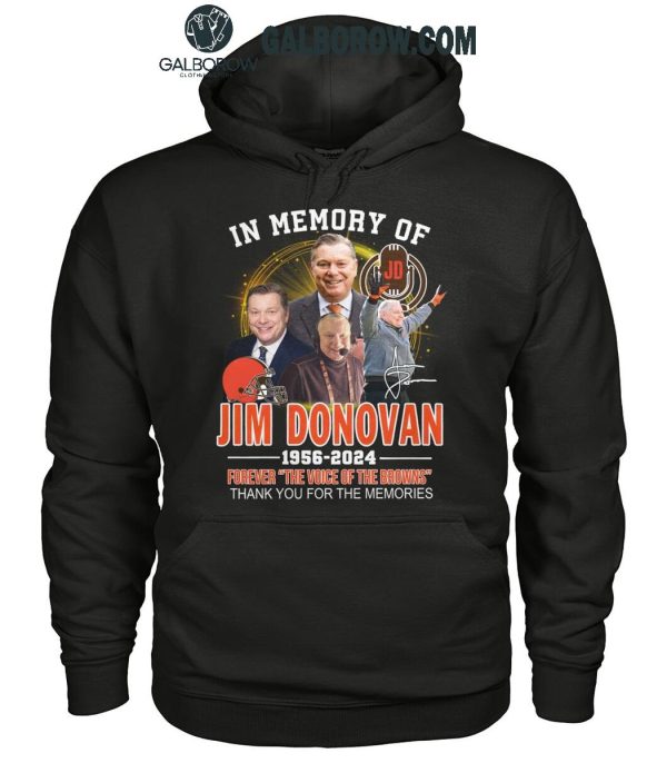 Jim Donovan 1956-2025 The Voices Of Cleveland Browns T-Shirt