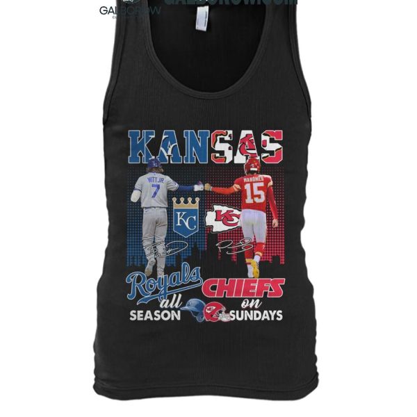 Kansas City Royals On Days All Season Kansas City Chiefs On Sundays T Shirt