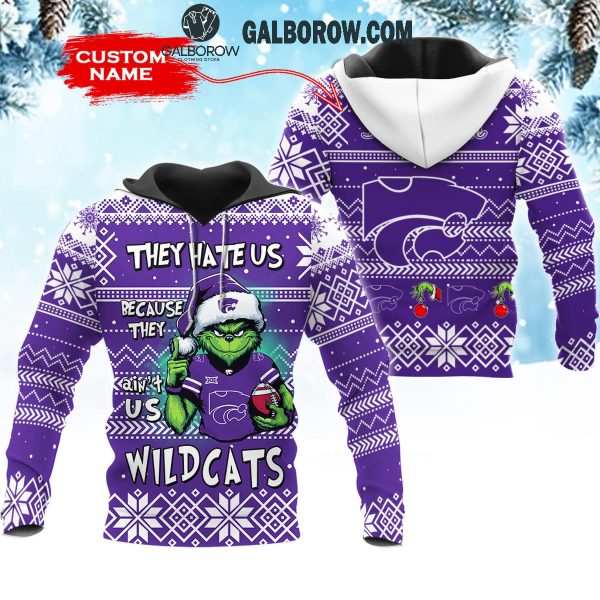 Kansas State Wildcats They Hate Us Christmas Grinch Personalized Hoodie T-Shirt