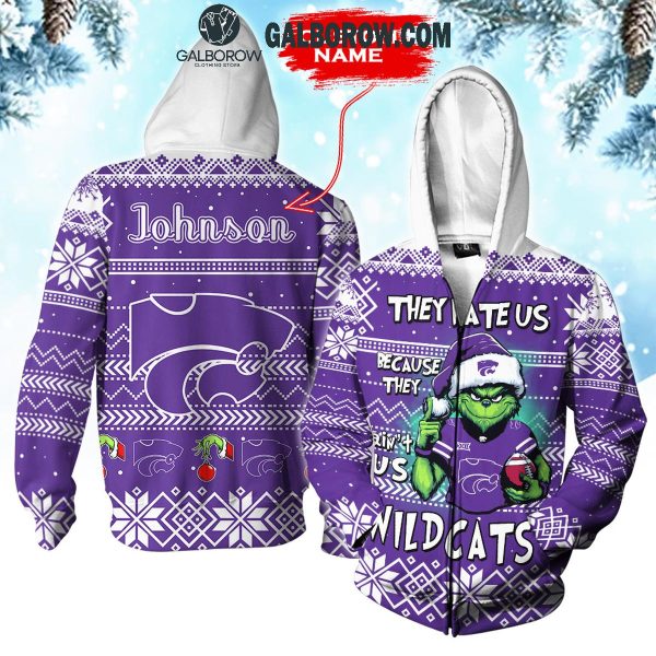 Kansas State Wildcats They Hate Us Christmas Grinch Personalized Hoodie T-Shirt