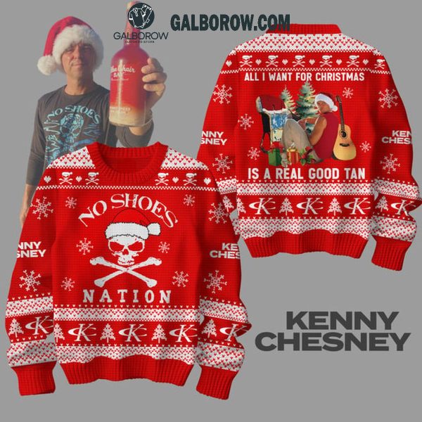 Kenny Chesney I Want To Be Tanned 2024 Christmas Ugly Sweater Red Version