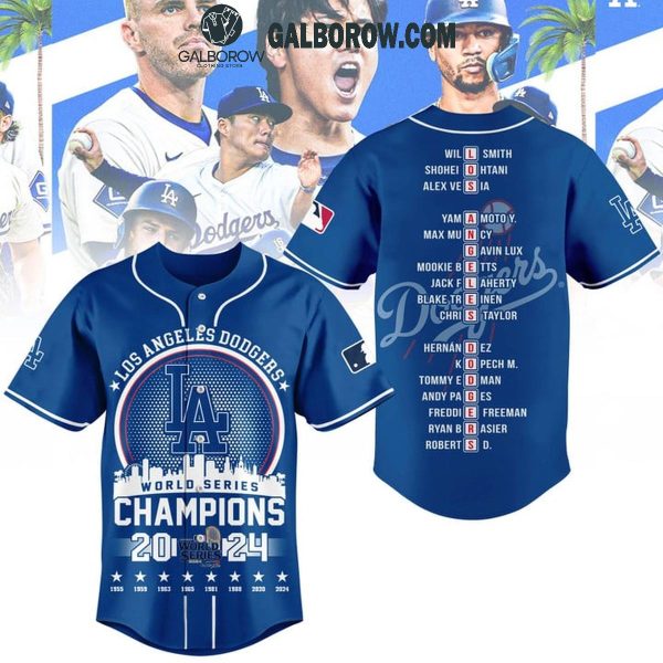 LA Dodgers Champions Of World Series 2024 Proud 8th Time Baseball Jersey