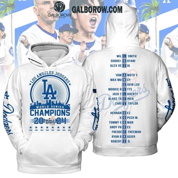 LA Dodgers Time For World Series Champs 2024 White Hoodie T-Shirt