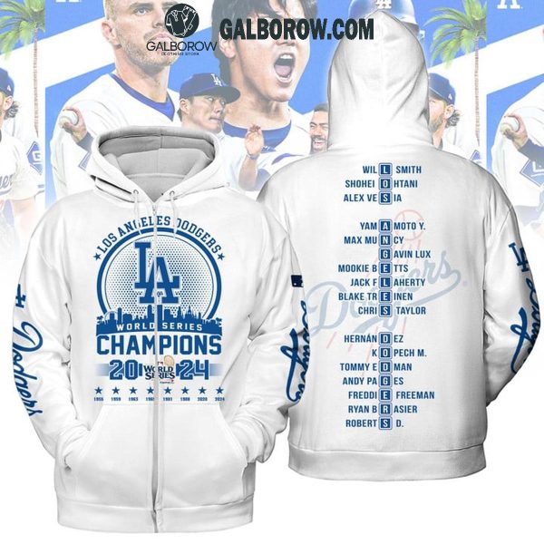 LA Dodgers Time For World Series Champs 2024 White Hoodie T-Shirt