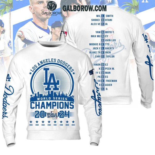 LA Dodgers Time For World Series Champs 2024 White Hoodie T-Shirt