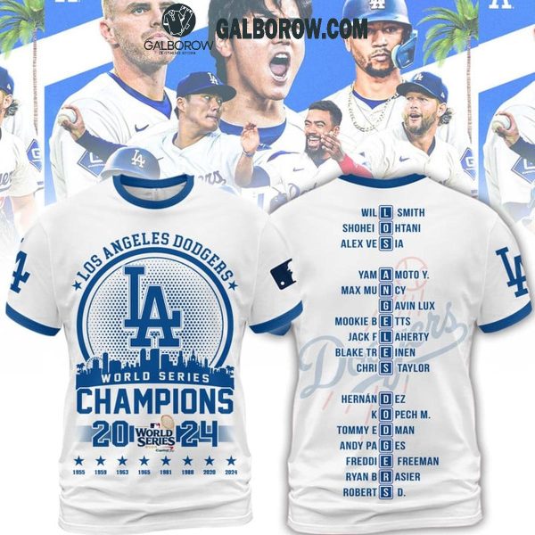 LA Dodgers Time For World Series Champs 2024 White Hoodie T-Shirt