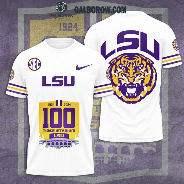 LSU Tigers 1924-2024 Celebrating 100th Anniversary Tiger Stadium Hoodie T-Shirt