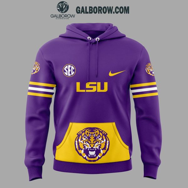 LSU Tigers Football 2024 100 Years Of Tiger Stadium Hoodie T-Shirt Purple Version