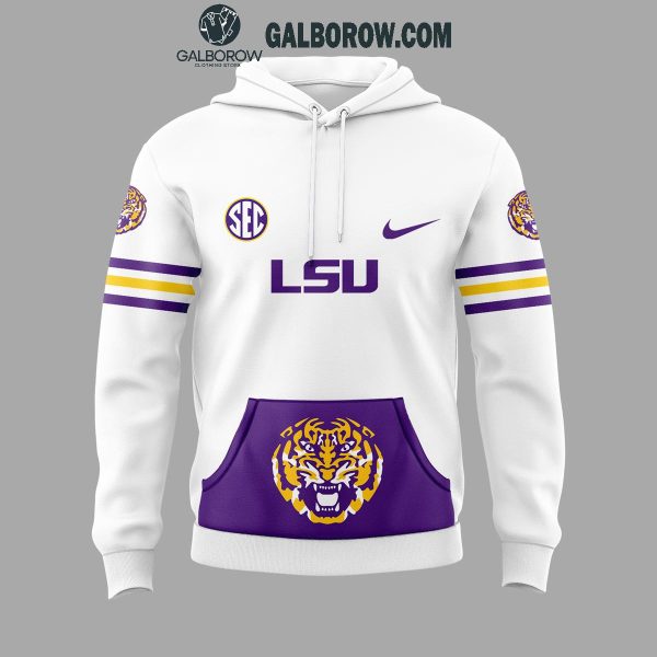 LSU Tigers Football 2024 100 Years Of Tiger Stadium White Design Hoodie T-Shirt