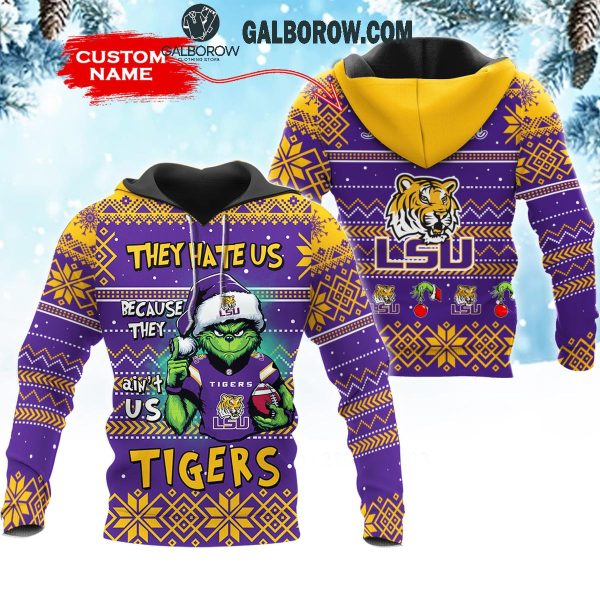 LSU Tigers They Hate Us Christmas Grinch Personalized Hoodie T-Shirt