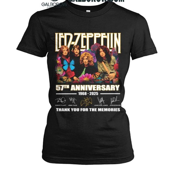 Led Zeppelin 57th Anniversary 1968 2025 Thank You For The Music T Shirt