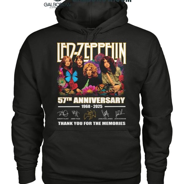 Led Zeppelin 57th Anniversary 1968 2025 Thank You For The Music T Shirt