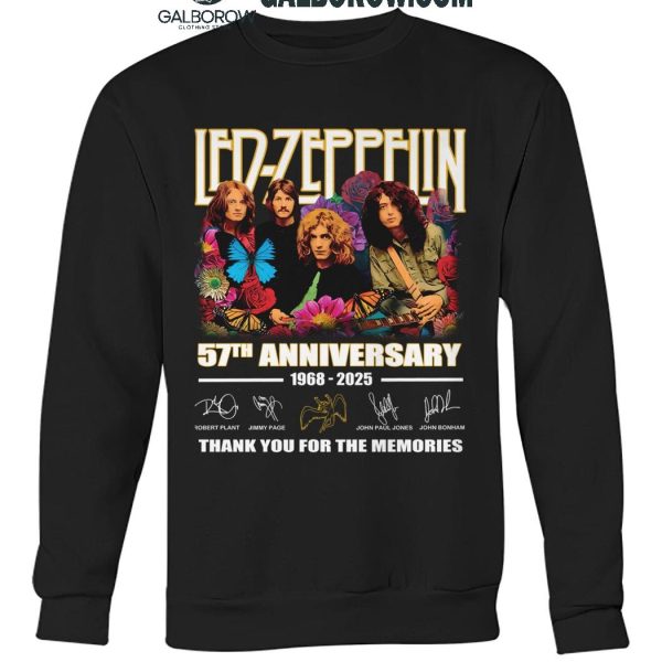 Led Zeppelin 57th Anniversary 1968 2025 Thank You For The Music T Shirt