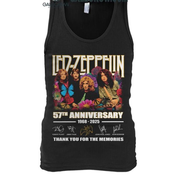 Led Zeppelin 57th Anniversary 1968 2025 Thank You For The Music T Shirt