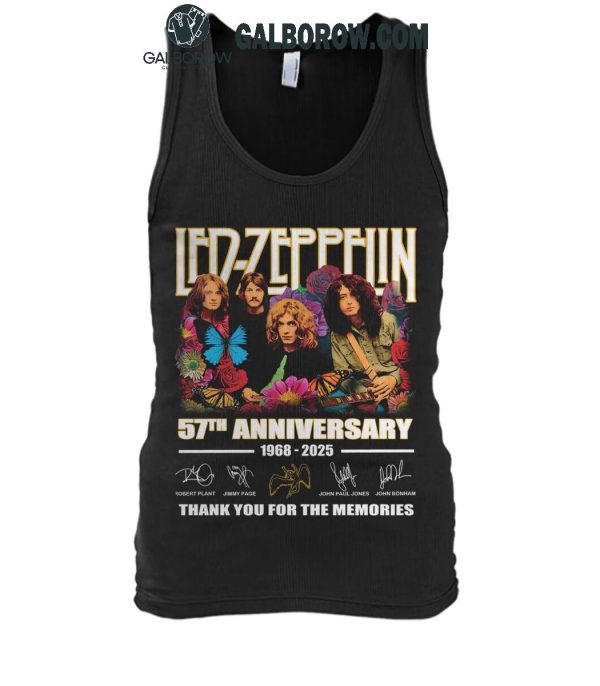 Led Zeppelin 57th Anniversary 1968-2025 Thank You For The Music T-Shirt