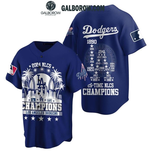 Los Angeles Dodgers 2024 NLCS Champions 25 Times Champions Baseball Jersey Blue