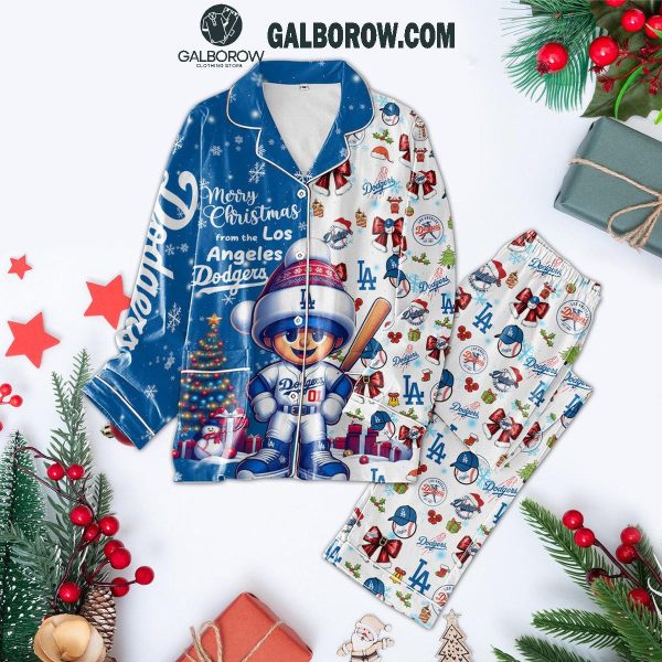 Los Angeles Dodgers All I Want For Christmas Is Dodgers Polyester Pajamas Set