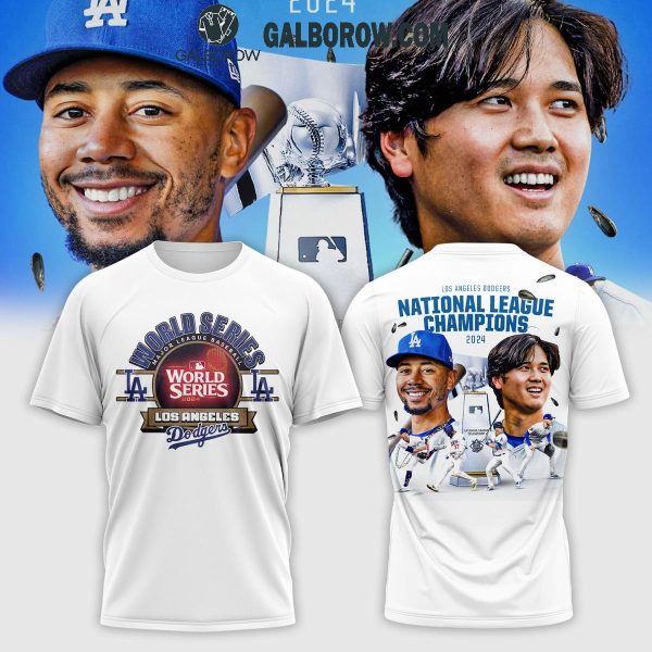 Los Angeles Dodgers Fanatics 2024 Champions Ohtani Betts Hoodie T-Shirt White