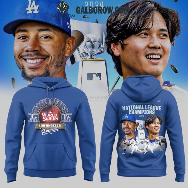 Los Angeles Dodgers Fanatics 2024 Champions Ohtani Betts Navy Hoodie T-Shirt