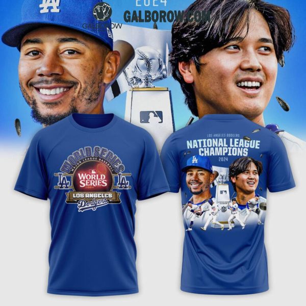 Los Angeles Dodgers Fanatics 2024 Champions Ohtani Betts Navy Hoodie T-Shirt