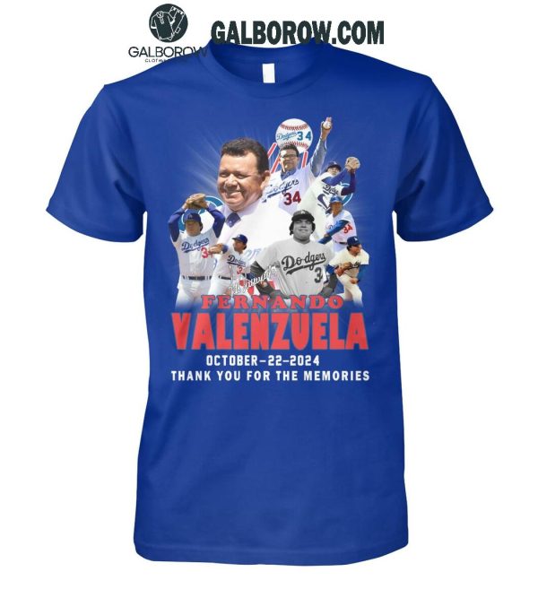 Los Angeles Dodgers Fernando Valenzuela Thank You For The Memories T-Shirt