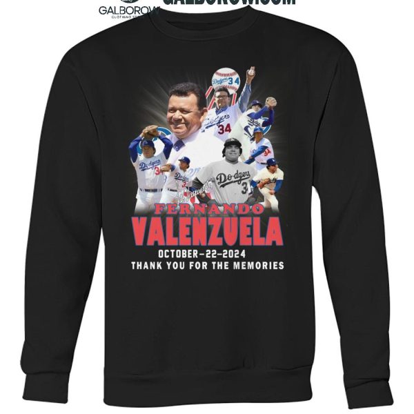 Los Angeles Dodgers Fernando Valenzuela Thank You For The Memories T Shirt