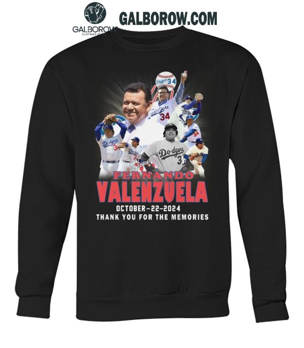 Los Angeles Dodgers Fernando Valenzuela Thank You For The Memories T-Shirt