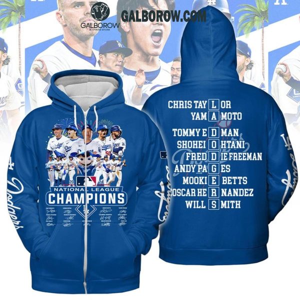 Los Angeles Dodgers Firework Celebrate National League Champs 2024 Blue Hoodie T-Shirt