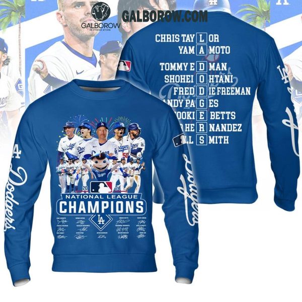 Los Angeles Dodgers Firework Celebrate National League Champs 2024 Blue Hoodie T-Shirt