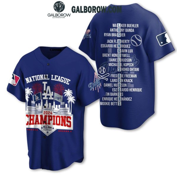 Los Angeles Dodgers LA Baseball National League Champions 2024 Baseball Jersey Blue