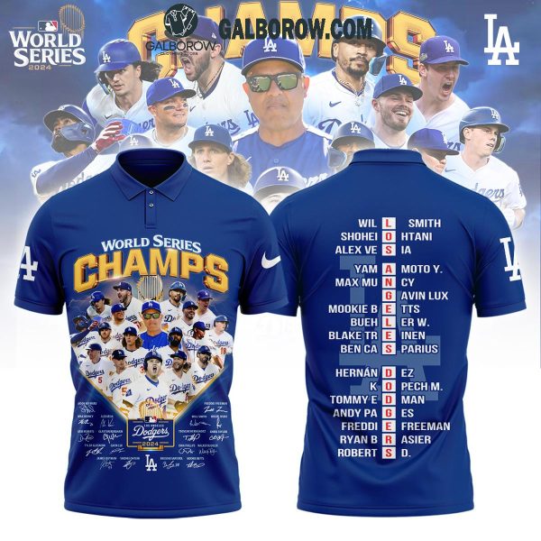 Los Angeles Dodgers Let’s Go Dodgers World Series Champs 2024 Blue Polo Shirts