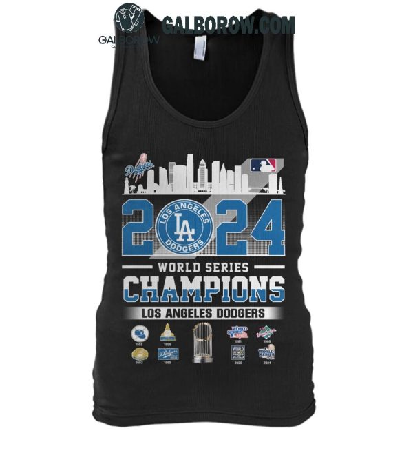 Los Angeles Dodgers MLB World Series Champions LA Skyline 2024 T-Shirt