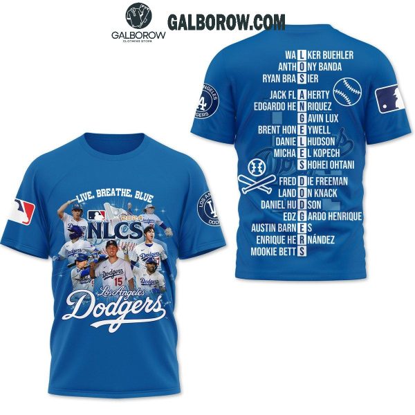 Los Angeles Dodgers National League Champions 2024 Live Breath Blue Hoodie T-Shirt