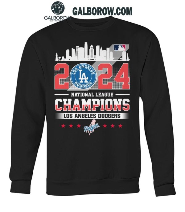 Los Angeles Dodgers National League Champions Skyline 2024 T-Shirt