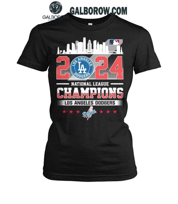 Los Angeles Dodgers National League Champions Skyline 2024 T-Shirt