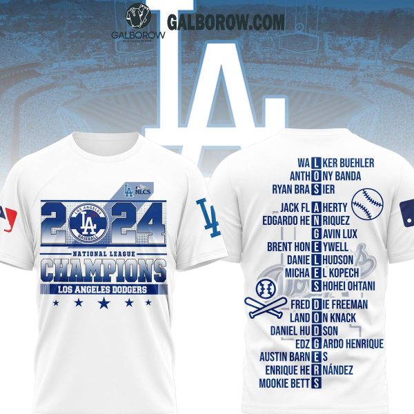 Los Angeles Dodgers National League Champions Victory 2024 Hoodie T-Shirt White Design