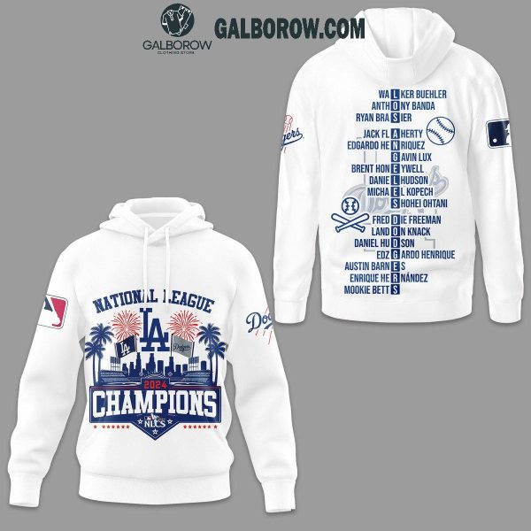 Los Angeles Dodgers Victory National League NLCS Champions 2024 Hoodie T-Shirt White