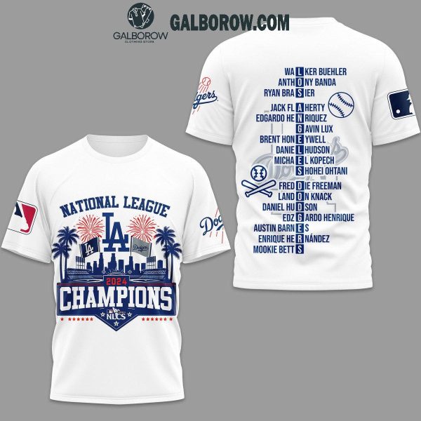 Los Angeles Dodgers Victory National League NLCS Champions 2024 Hoodie T-Shirt White