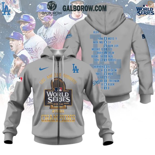 Los Angeles Dodgers World Series 2024 Champions 8 Times Hoodie T-Shirt Grey