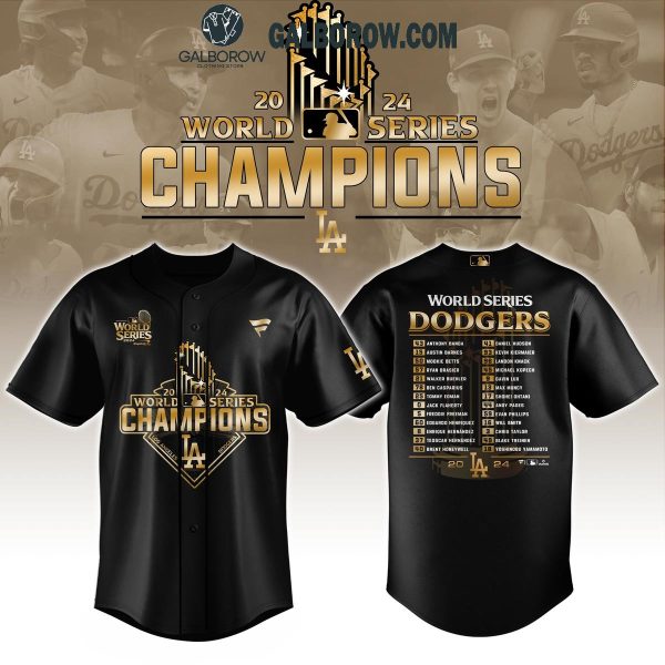 Los Angeles Dodgers World Series 2024 Champions Limited Black Baseball Jersey