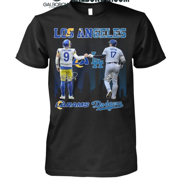 Los Angeles Rams Los Angeles Dodgers The Rivals In The City T-Shirt