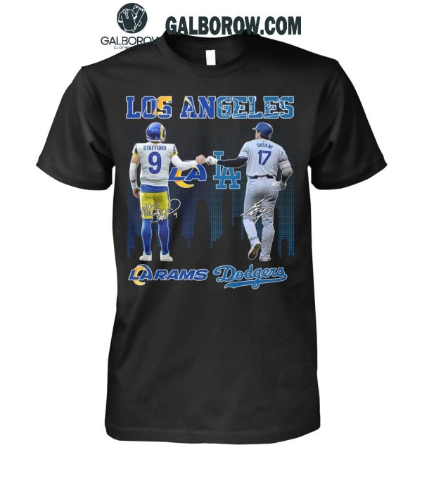 Los Angeles Rams Los Angeles Dodgers The Rivals In The City T-Shirt