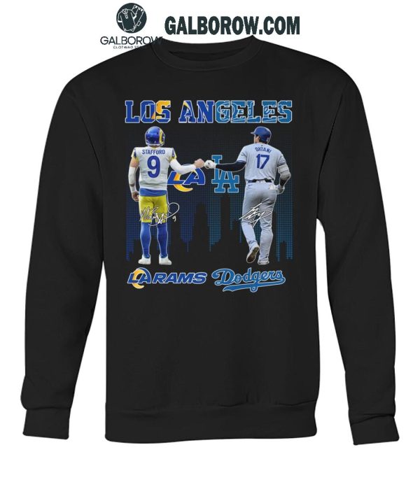 Los Angeles Rams Los Angeles Dodgers The Rivals In The City T-Shirt