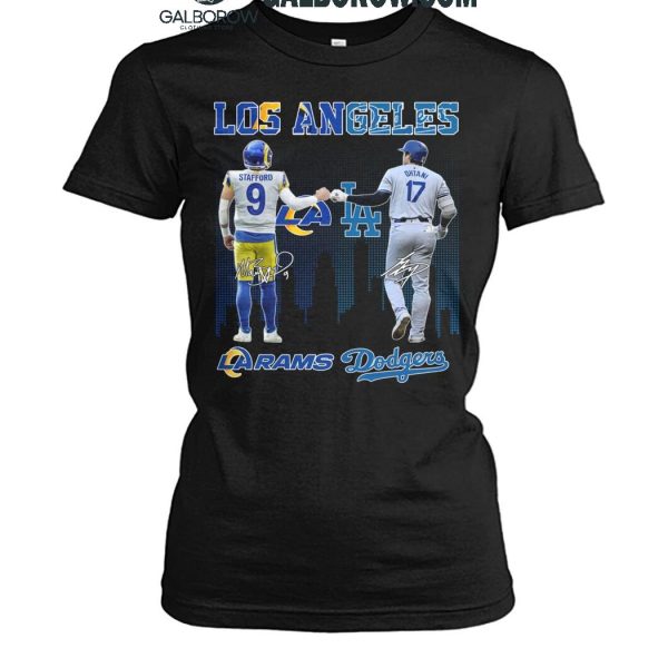 Los Angeles Rams Los Angeles Dodgers The Rivals In The City T Shirt