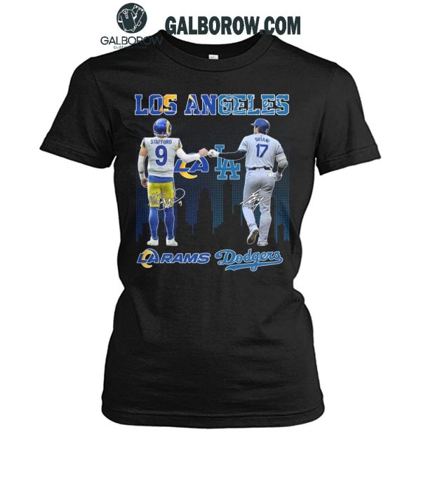 Los Angeles Rams Los Angeles Dodgers The Rivals In The City T-Shirt