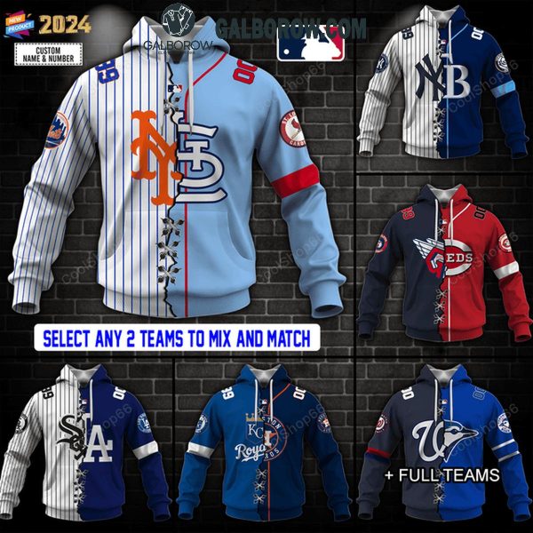 Major League Baseball MLB Mix 2 Team Sports Fan 2024 Personalized Hoodie T-Shirt