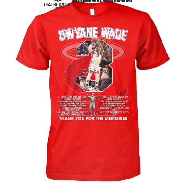 Miami Heat Thank You For The Memories Of Dwyane Wade Legends T-Shirt